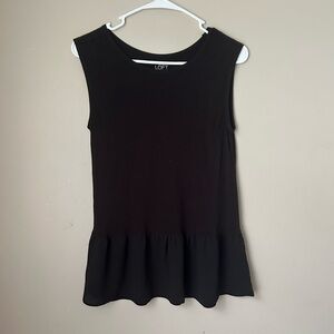 Loft Women's Sleeveless Tank Top with Ruffle Button Size Small